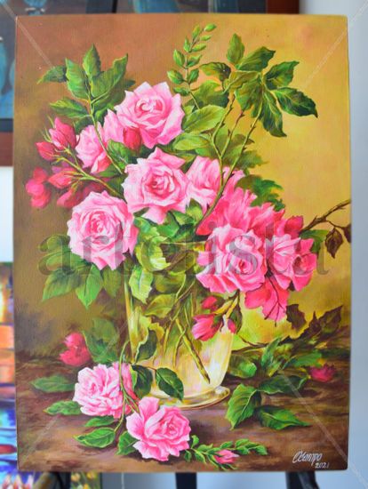 Efimera primavera. Acrylic Canvas Floral Painting