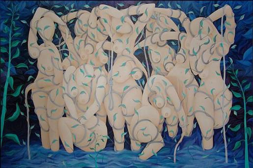 Suffering bath Oil Canvas Nude Paintings