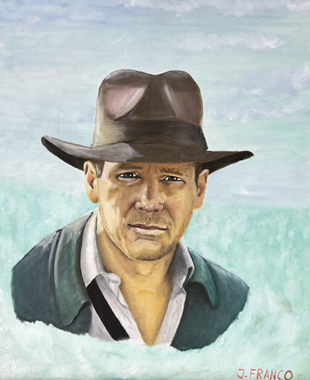 INDIANA JONES Óleo Lienzo Retrato