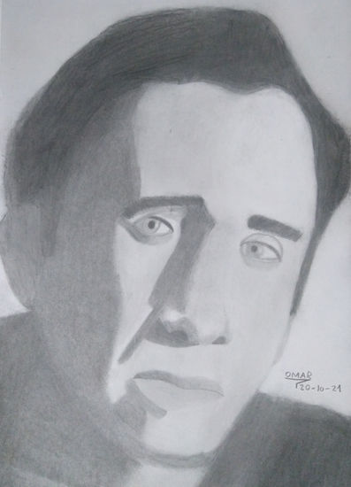 Retrato de Nicolas Cage Grafito