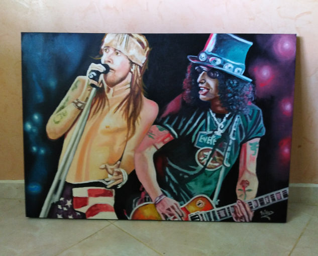 Guns and roses Oil Canvas Figure Painting