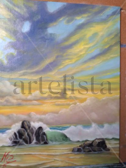 Ocaso Oil Panel Marine Painting