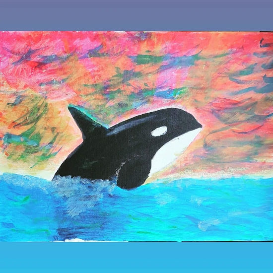 Orca Acrylic Canvas Animals