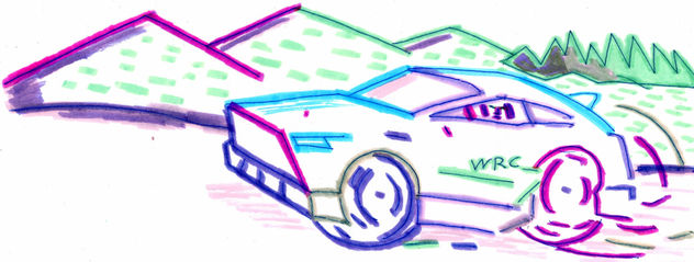 Coche de rallyes multicolor