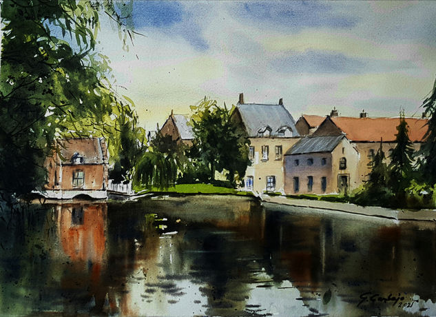 canal en brujas Watercolour Paper Landscaping