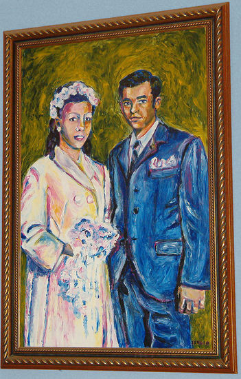 Bego y Manolo Acrílico Lienzo Retrato