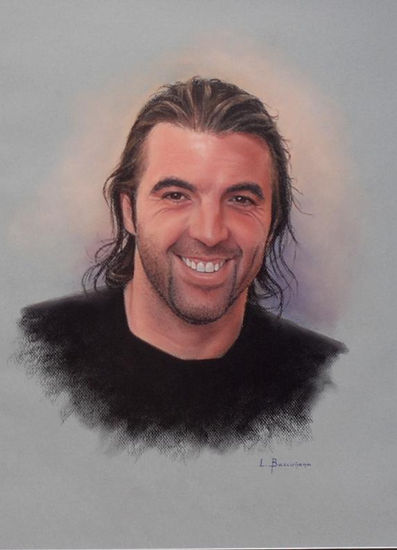 José Saez(Jugador de fútbol del Valenciennes,1ª División francesa) Pastel Papel Retrato