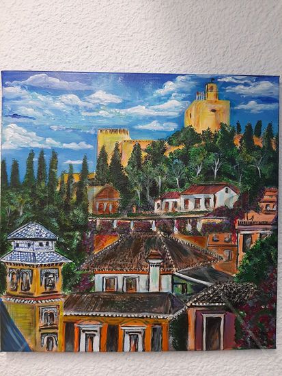 Alhambra de Granada Acrylic Canvas Landscaping