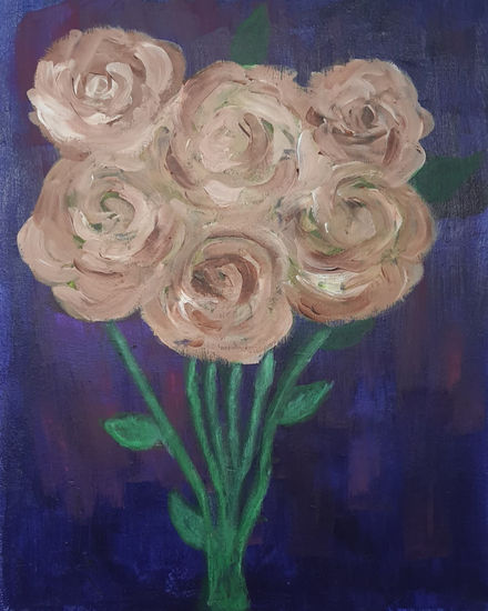 En Flor Acrylic Canvas Floral Painting