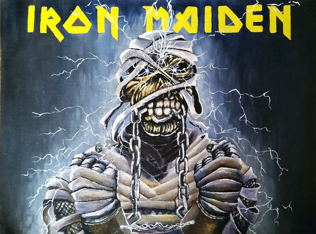 Pintura Al Oleo Original, Basada En Iron Maiden Powerslave Oil Textile Others