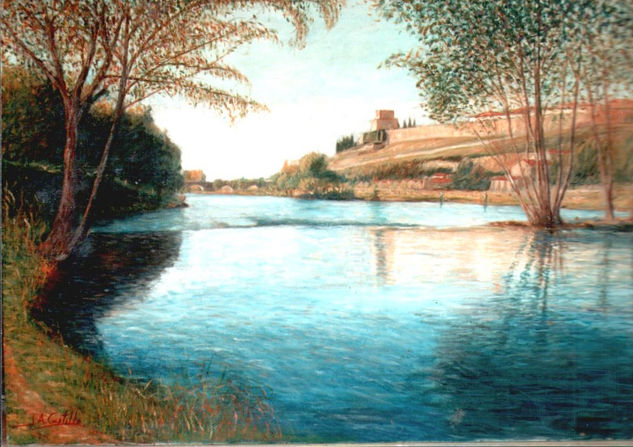 "La Pesquera, rio agueda, Ciudad Rodrigo" Oil Canvas Landscaping