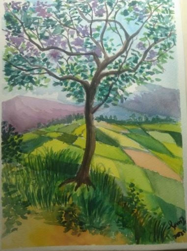 paisaje serrano 1 Watercolour Card Landscaping