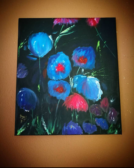 Tulipanes de cielo Acrylic Canvas Floral Painting