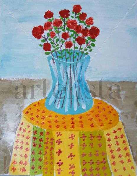 Mesa con florero