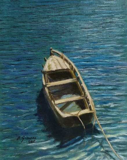 MORIR DE MAR I Oil Card Marine Painting