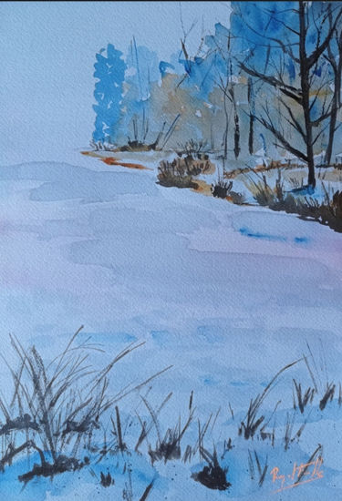 Recordando el invierno. Watercolour Paper Landscaping