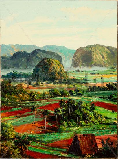 "Valle de Viñales" Óleo Lienzo Paisaje