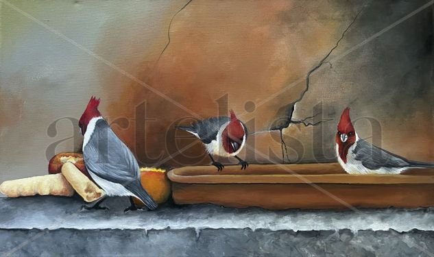 Cardenales Acrylic Canvas Animals