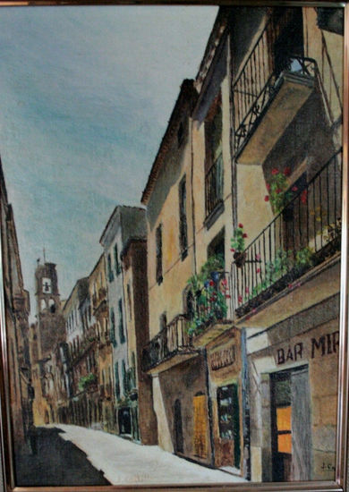 "Calle san Juan" Oil Panel Landscaping