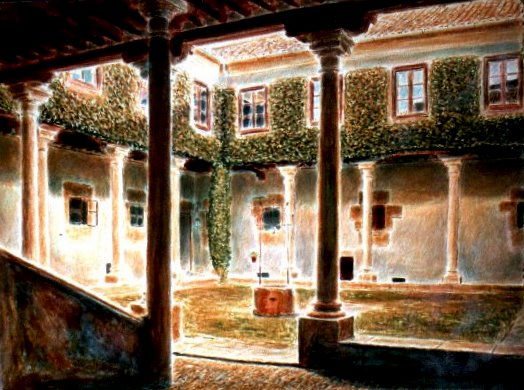 "Patio Palacio de Montarco Watercolour Paper Landscaping