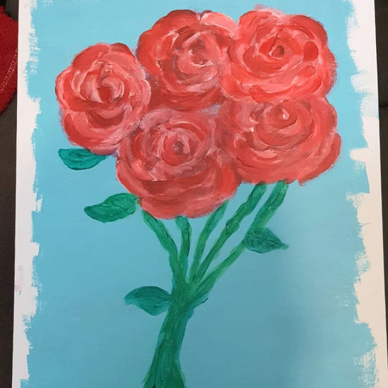 Rosas Acrylic Canvas Floral Painting