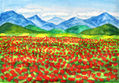 Meadow with red poppies 3