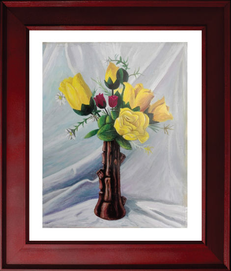 Rosas amarillas Acrylic Card Floral Painting