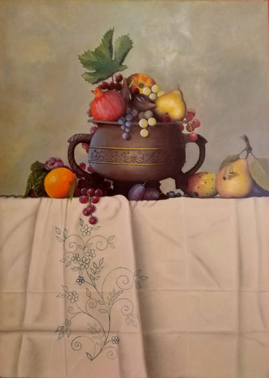 Frutal Oil Textile Still Life Paintings