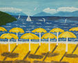 Yellow beach umbrellas