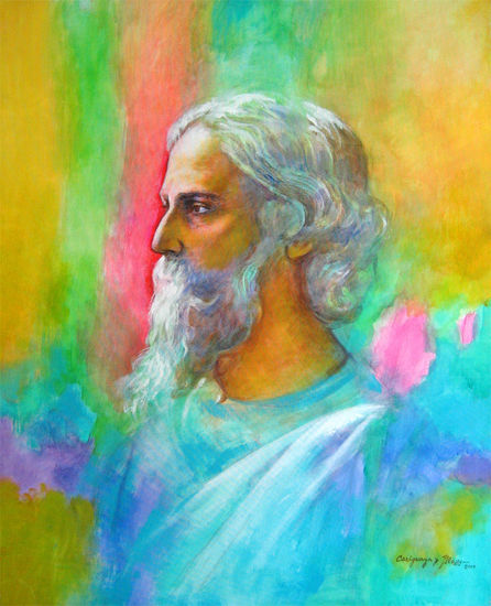 Tagore Acrílico Lienzo Retrato