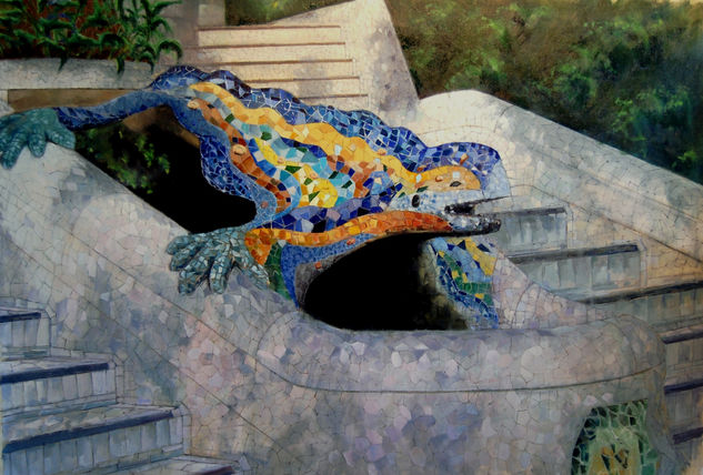 Park Güell 2014 Oil Canvas Landscaping