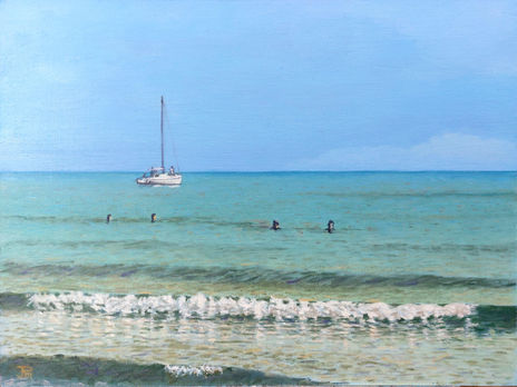 Velero en la playa iii
