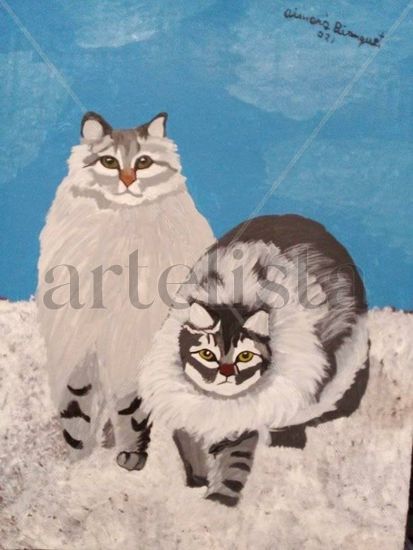 Gatos Siberianos Acrylic Others Animals