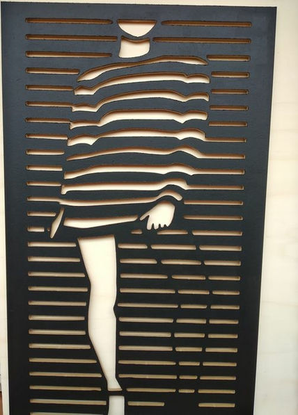 Carved black woman v