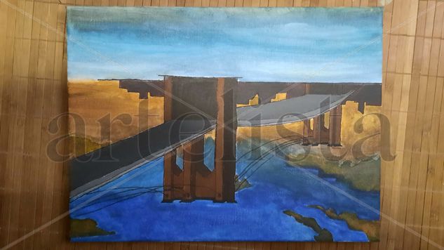 Pintura en lienzo puente de brooklyng Acrylic Canvas Landscaping