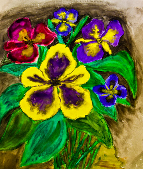 Pansies Watercolour Paper Floral Painting