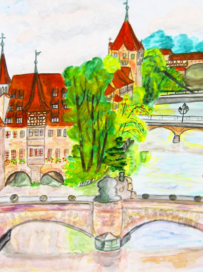 Nuremberg 4 Acuarela Papel Paisaje