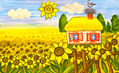 House with sunflowers (House in Ukraine)