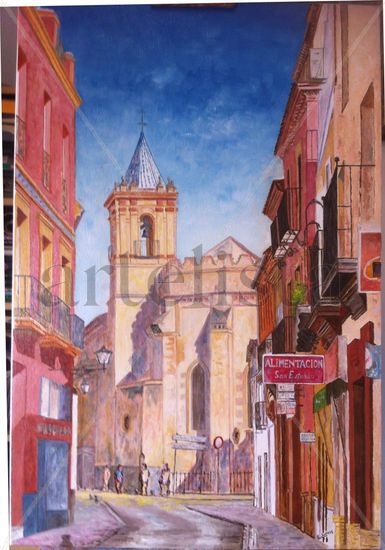 Calle San Esteban. Sevilla Óleo Lienzo Paisaje