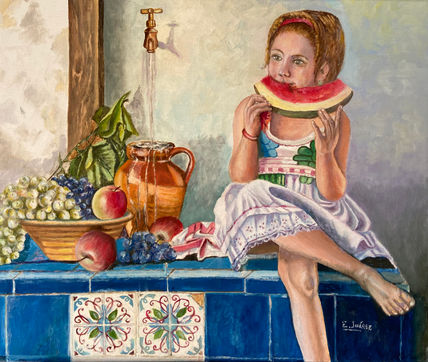 Niña comiendo sandia