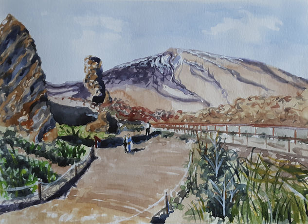 ''Paseo por el Teide'' Watercolour Paper Landscaping