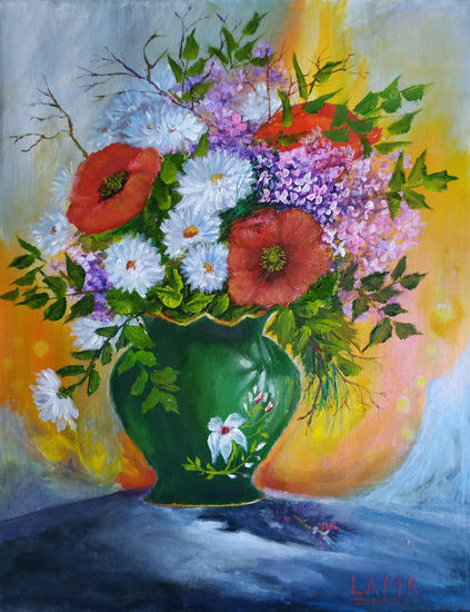 JARRON DE PRIMAVERA Oil Canvas Floral Painting