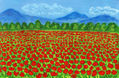 Meadow with red poppies 1