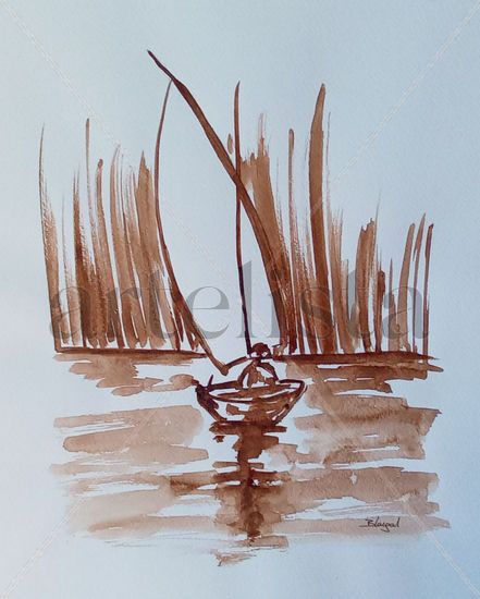 A la deriva. La Albufera Watercolour Paper Landscaping