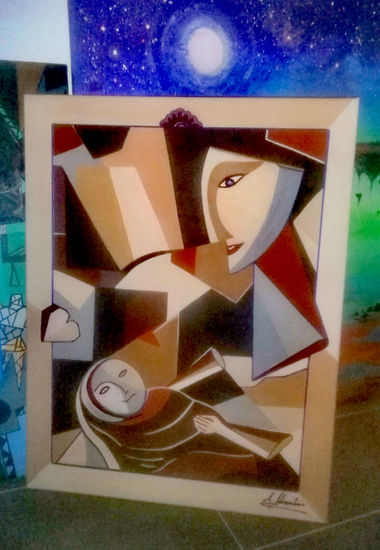 La naissance et la joie Acrylic Canvas Figure Painting