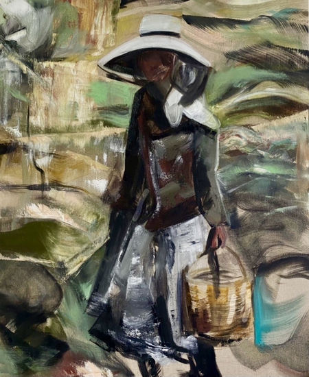 María, campesina lanzaroteña. Oil Canvas Figure Painting