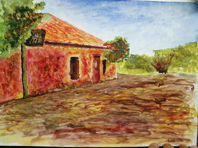 Acuarela de Colonia del Sacramento Uruguay Watercolour Card Landscaping