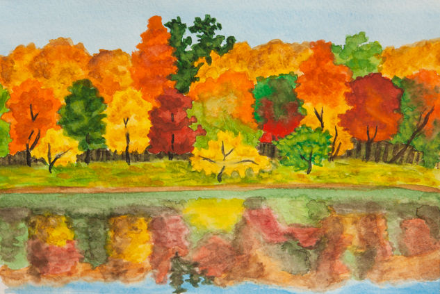 Colourful forest Watercolour Paper Landscaping