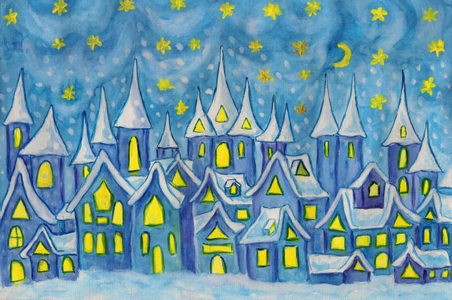 Dreamstown blue Watercolour Paper Landscaping