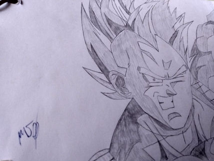 Vegeta luchando...